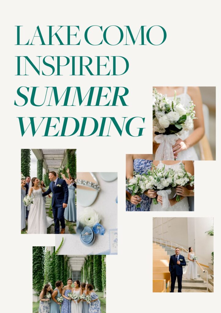 mood board of a Lake Como Inspired Summer Wedding in Columbus Indiana